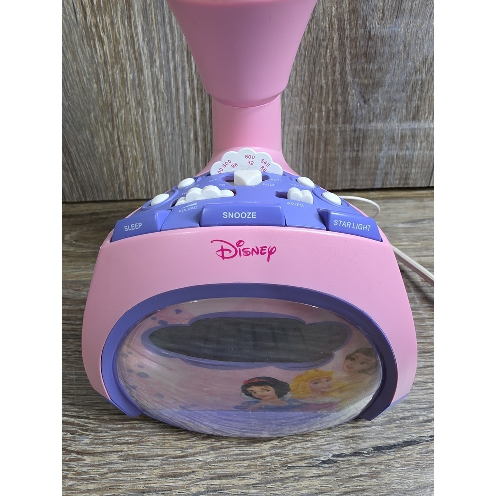 Disney Princess Alarm Clock Radio Star Light Castle Projector Pink - Picture 4 of 8